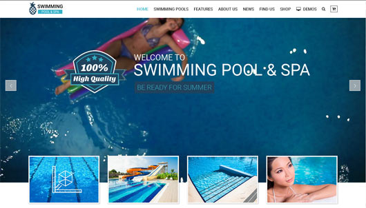 Swimming Pool and Spa - WordPress Theme