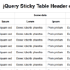 jQuery Sticky Table Header Plugin