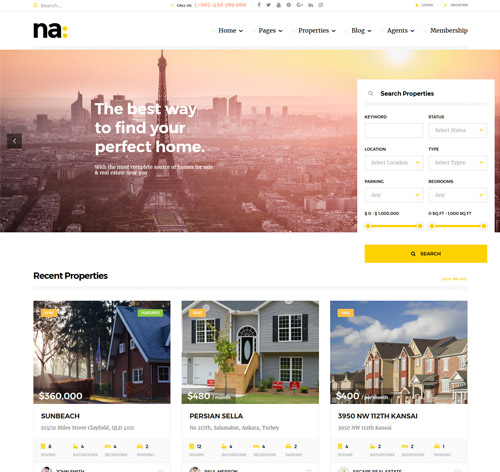 NA - Responsive WordPress Theme for Real Estate