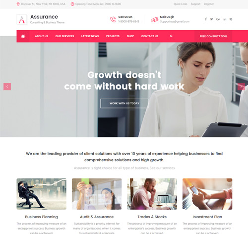 Assurance - Business Consulting and Professional Services WordPress Theme