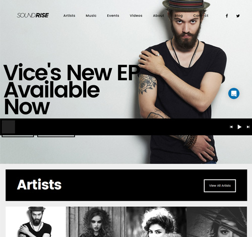 SoundRise - Artists, Producers and Record Labels WordPress Theme