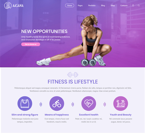 Aasana - Health and Yoga WordPress Theme