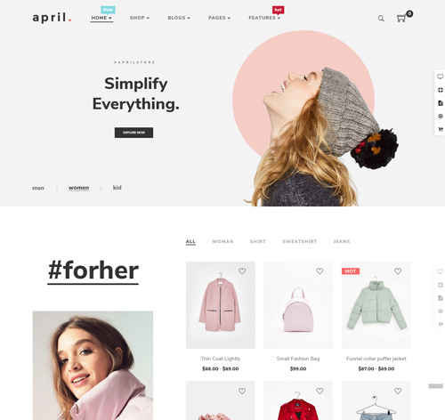 APRIL - Wonderful Fashion WooCommerce WordPress Theme