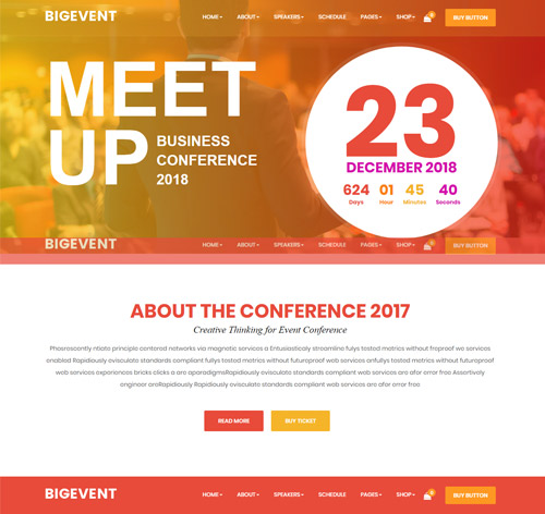 BigEvent- Conference Event WordPress Theme
