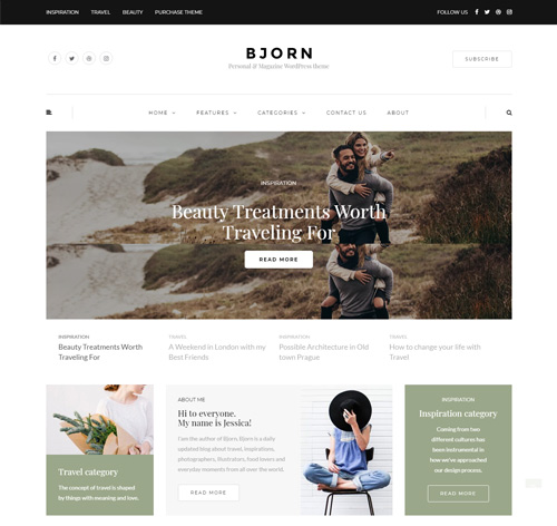 Bjorn - Personal WordPress Blog Theme