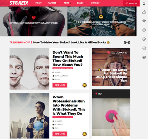 Stoked! - Irreverent Viral Magazine/News and Personal Blog WordPress Theme