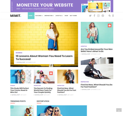 Mimit - Ultimate News & Magazine WordPress Theme