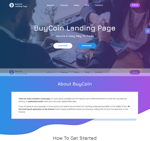 BuyCoin – Cryptocurrency Landing Page