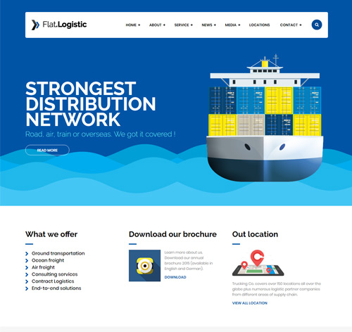 Flat Logistic - SEO, Social Media & Multipurpose HTML5 Template