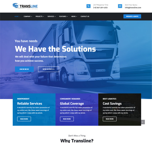 Transline - Transport, Logistics Joomla Template