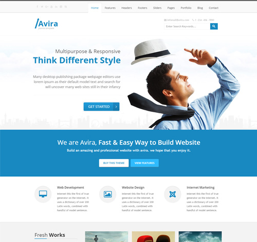 Avira - Responsive Multipurpose Joomla Theme With Page Builder