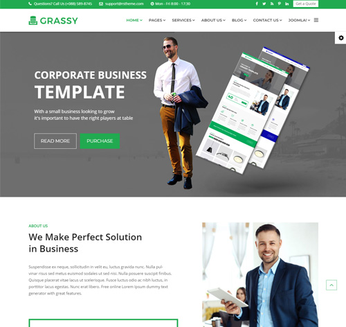 Grassy Business - Business, Corporate and Finance Joomla Template