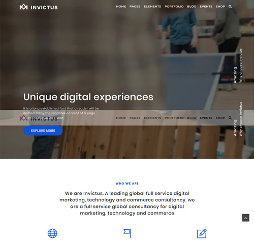 Invictus - Creative MultiPurpose WordPress Theme