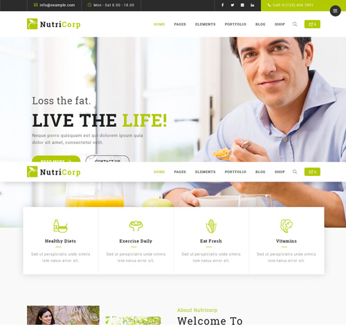 Nutricorp | Nutrition & Health Creative WordPress Theme