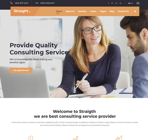 Straight - Business & Consulting HTML Template
