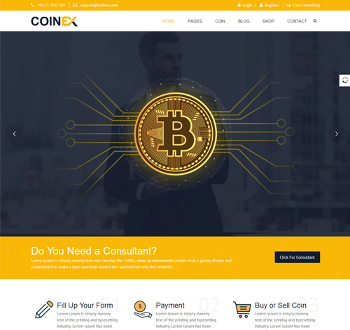 COINEX - Bitcoin And Crypto Currency HTML Template