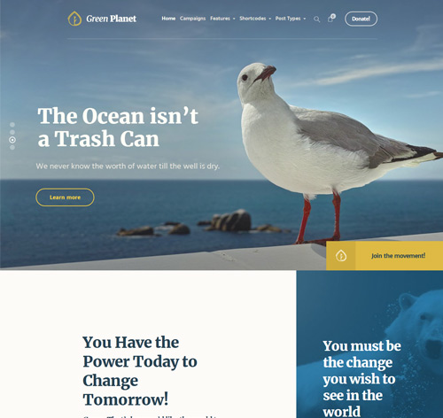 Ecology & Environment WordPress Theme - Green Planet