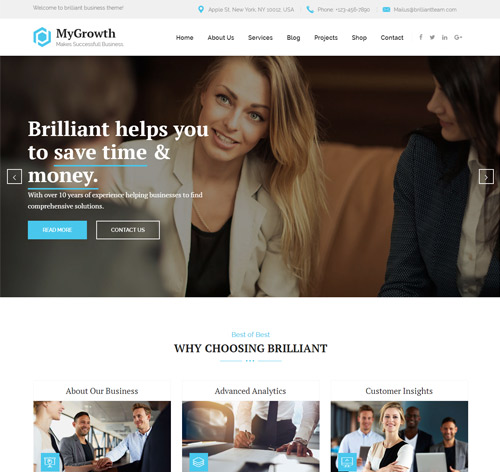 My Growth - Business Consulting and Professional Services WordPress Theme