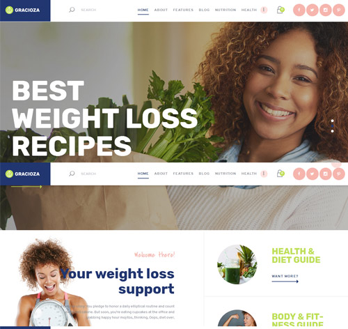 Gracioza | Weight Loss Blog WordPress Theme