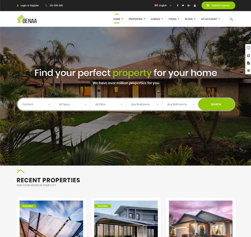 Benaa - Real Estate WordPress Theme