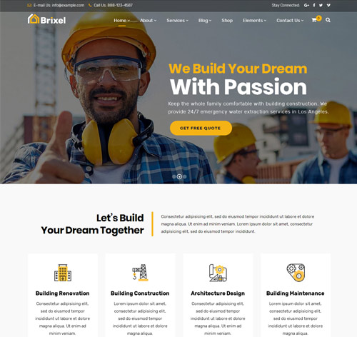 Brixel Construction Building WordPress Theme