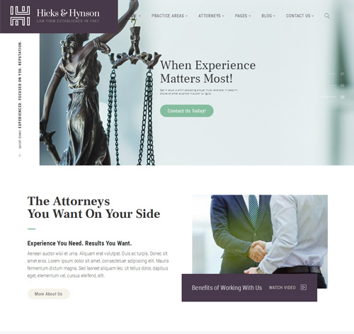 Hicks & Hynson - Law Firm/Attorney WordPress Theme