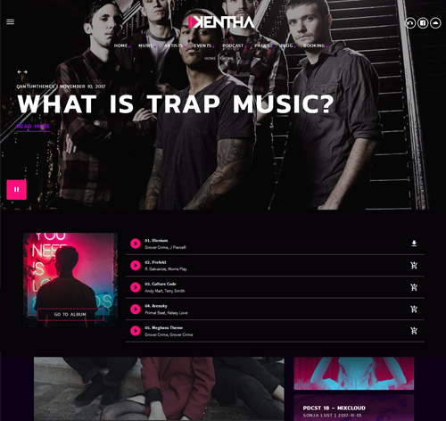 Kentha — Visionary Music WordPress Theme