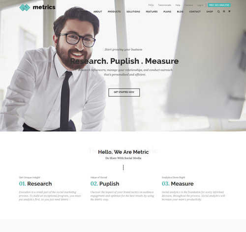 Metrics Business - SEO, Digital Marketing, Social Media Drupal 8.5.3 Theme