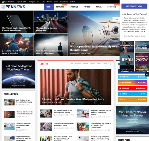 PenNews - News/ Magazine/ Business/ Portfolio/ Landing AMP WordPress Theme