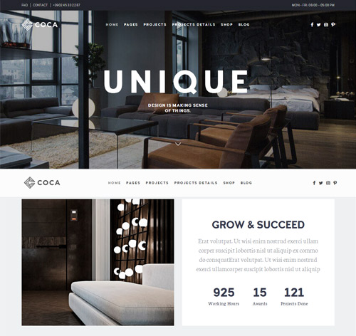 Coca - Interior Design and Architecture WordPress