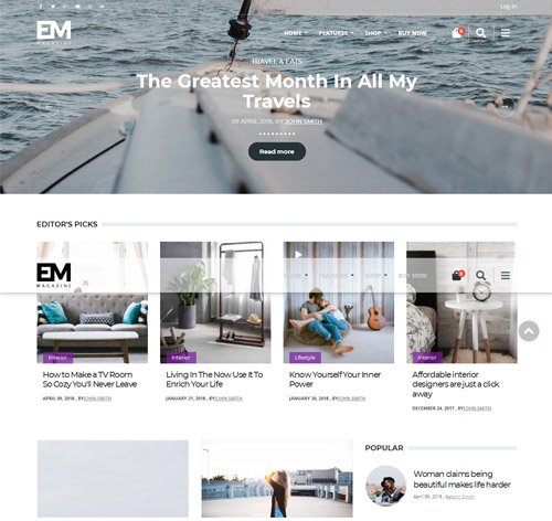 EM - Blog & Magazine Drupal Theme