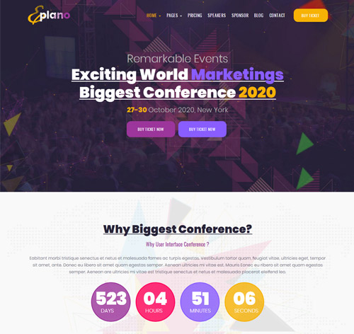 Eplano - Event and Conference WordPress Theme