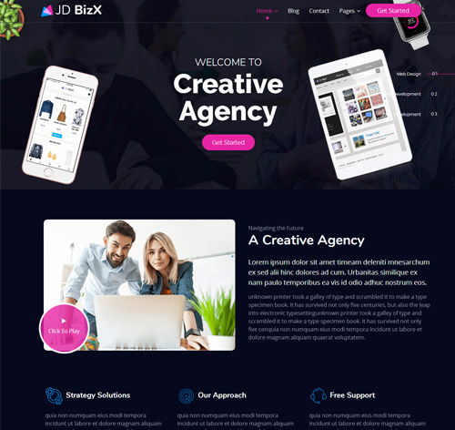 JD BizX - Creative One Page Multipurpose Joomla Template