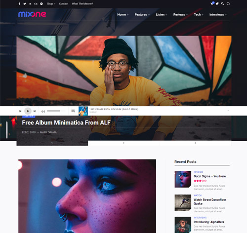 Mixone - WordPress Music Magazine With Continuous Music Playback