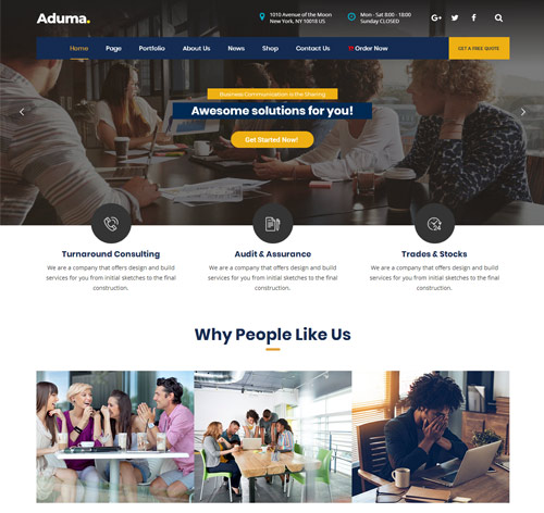 Aduma - Consulting, Finance, Business WordPress Theme