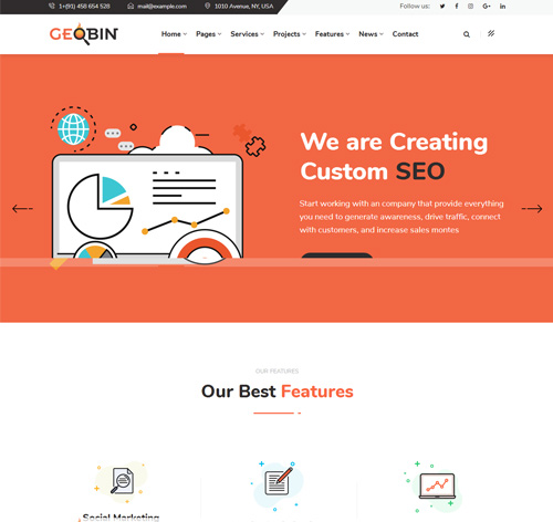 GeoBin | Social Media, Digital Marketing Agency, SEO WordPress Theme