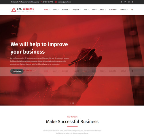 RedBiz - Finance & Consulting Multi-Purpose WordPress Theme