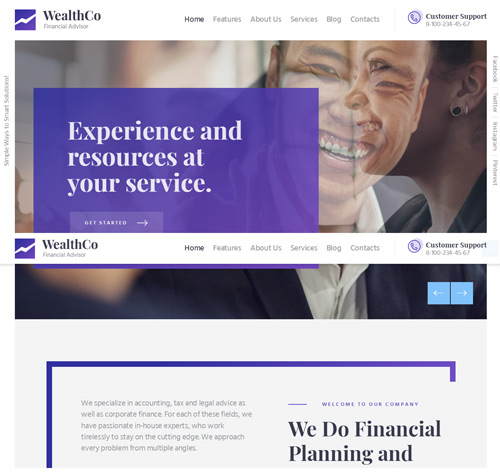 WealthCo | A Fresh Business & Financial Consulting WordPress Theme