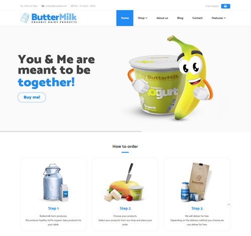 ButterMilk - Organic Dairy Farm VirtueMart Joomla Template