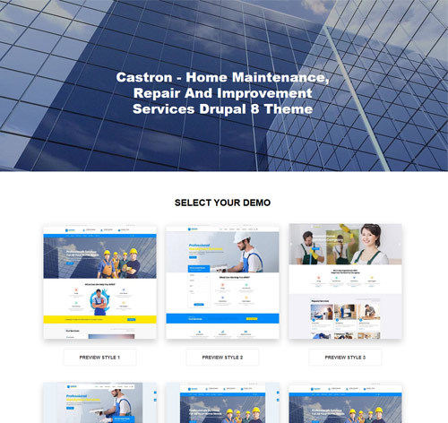 Castron - Home Maintenance, Repair and Improvement Services Drupal 8.6 Theme