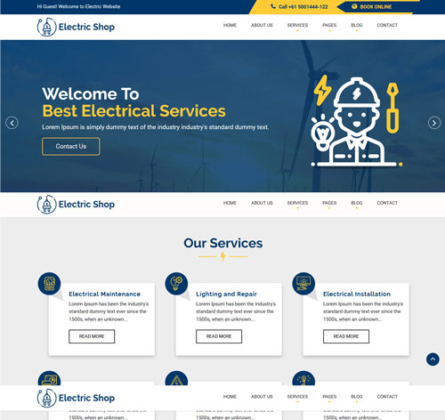 ElectricShop - Responsive Drupal 8.5 Electrical Service Theme