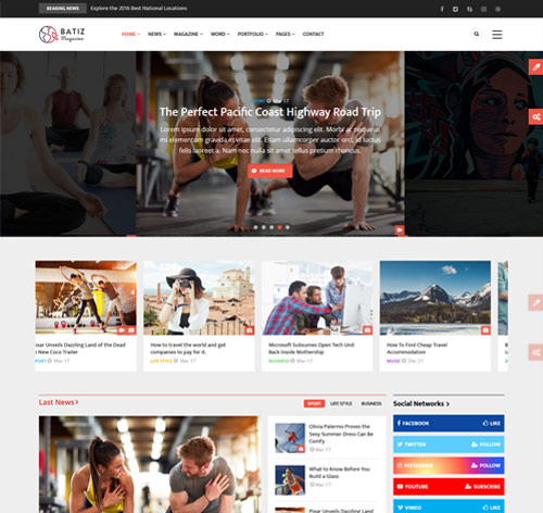Batiz - Responsive Magazine News Drupal 8.6 Theme
