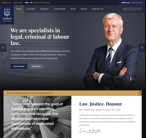Lawford - Lawyer, Law Firm, Attorney Business Joomla Template