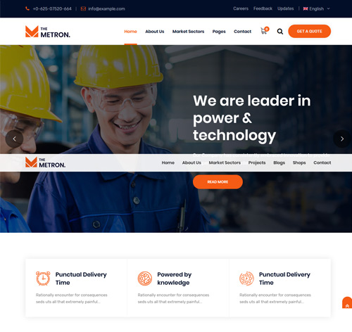 Metron- Industry & Factory Business WordPress Theme