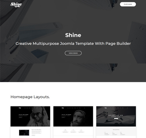 Shine - Creative Multipurpose Joomla Template With Page Builder