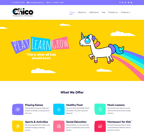 Chico - Premium Kindergarten and School Joomla Template