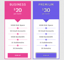 Pricing Table Style 116