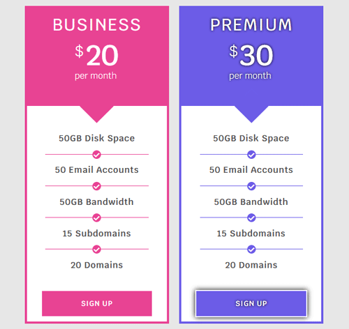 Pricing Table Style 116
