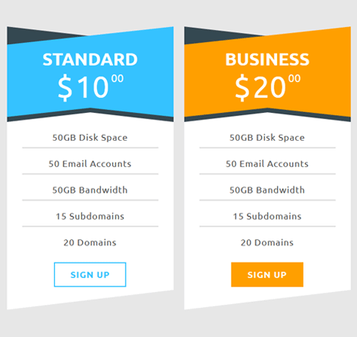 Pricing Table Style 117
