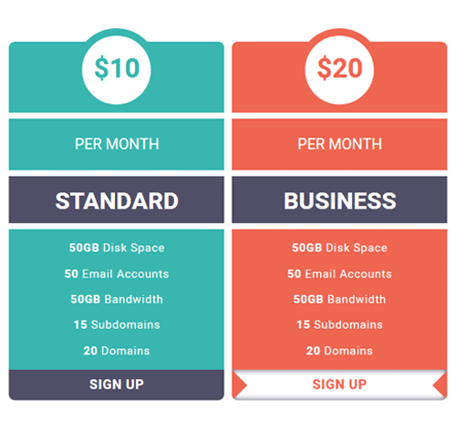 Pricing Table Style 118